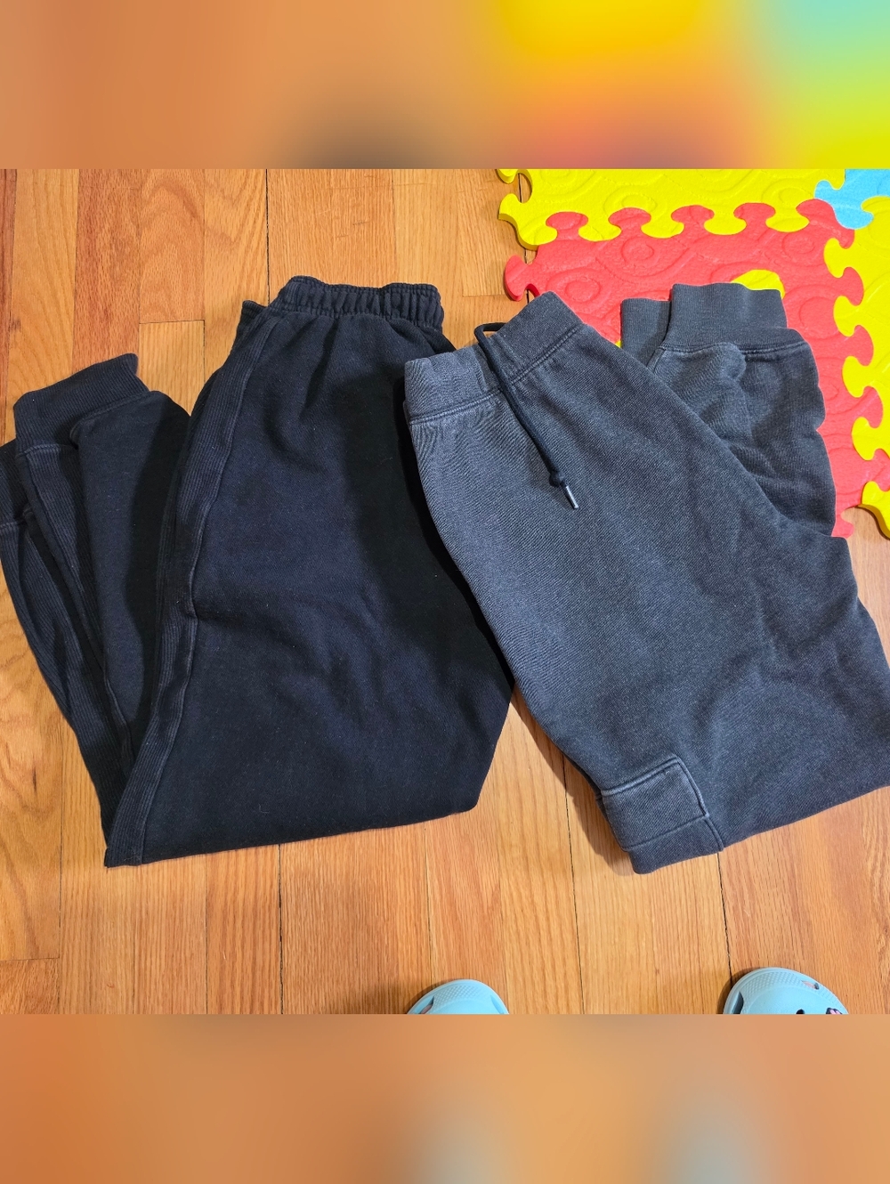 2 PINK Victoria's Secret Black and Charcoal Jogger Pair